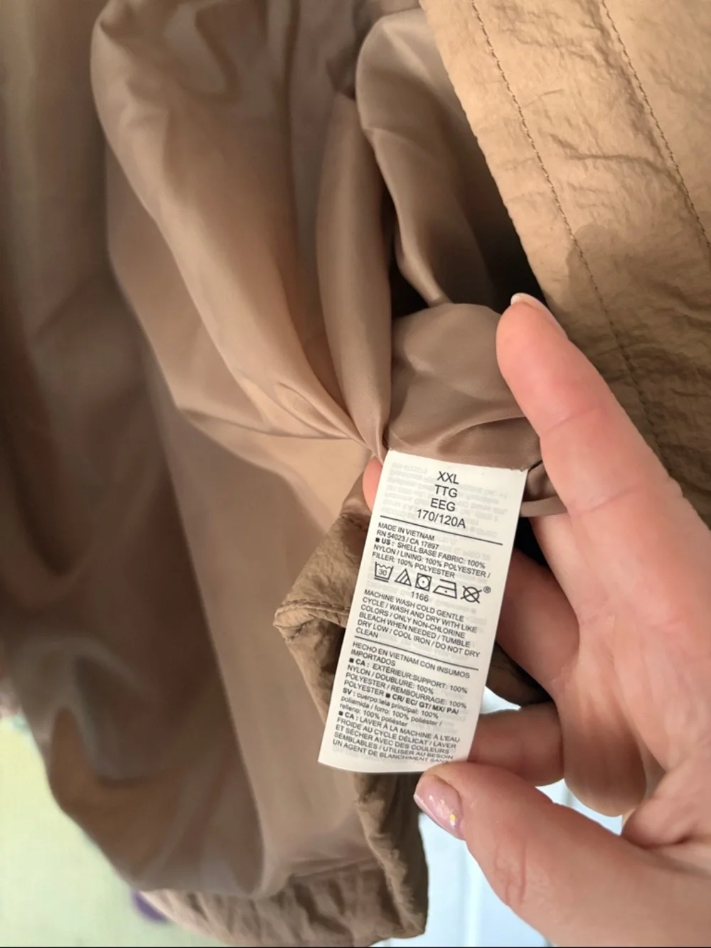 NWT Old Navy Quilted Oversized Lightweight Brown Jacket Water Resistant - Picture 6 of 8